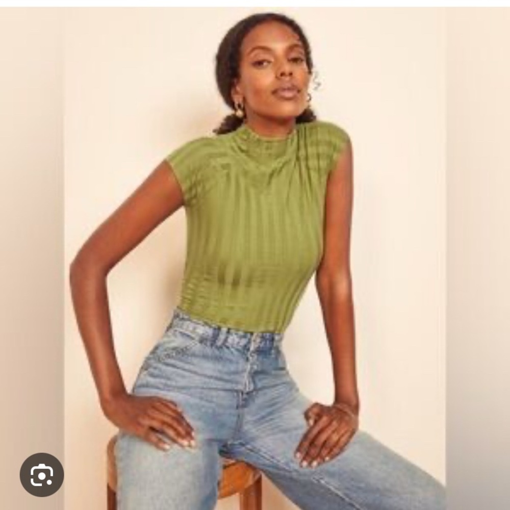 Reformation Giselle Top in Avocado